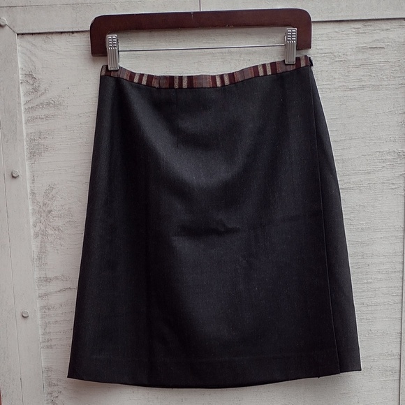 Votre Nom Paris wool wrap skirt with silk trim - Picture 1 of 5